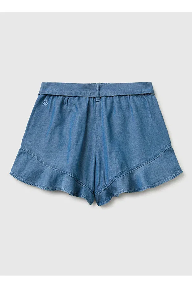 Детские шорты для девочек джинсовые United Colors Of Benetton, Light Blue — фото 2