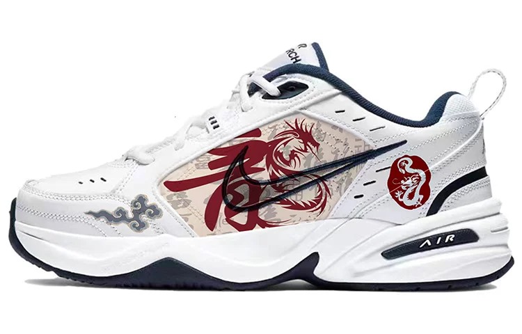 

Кастомизированные кроссовки Nike Air Monarch 4 Unisex, белый/синий/красный
