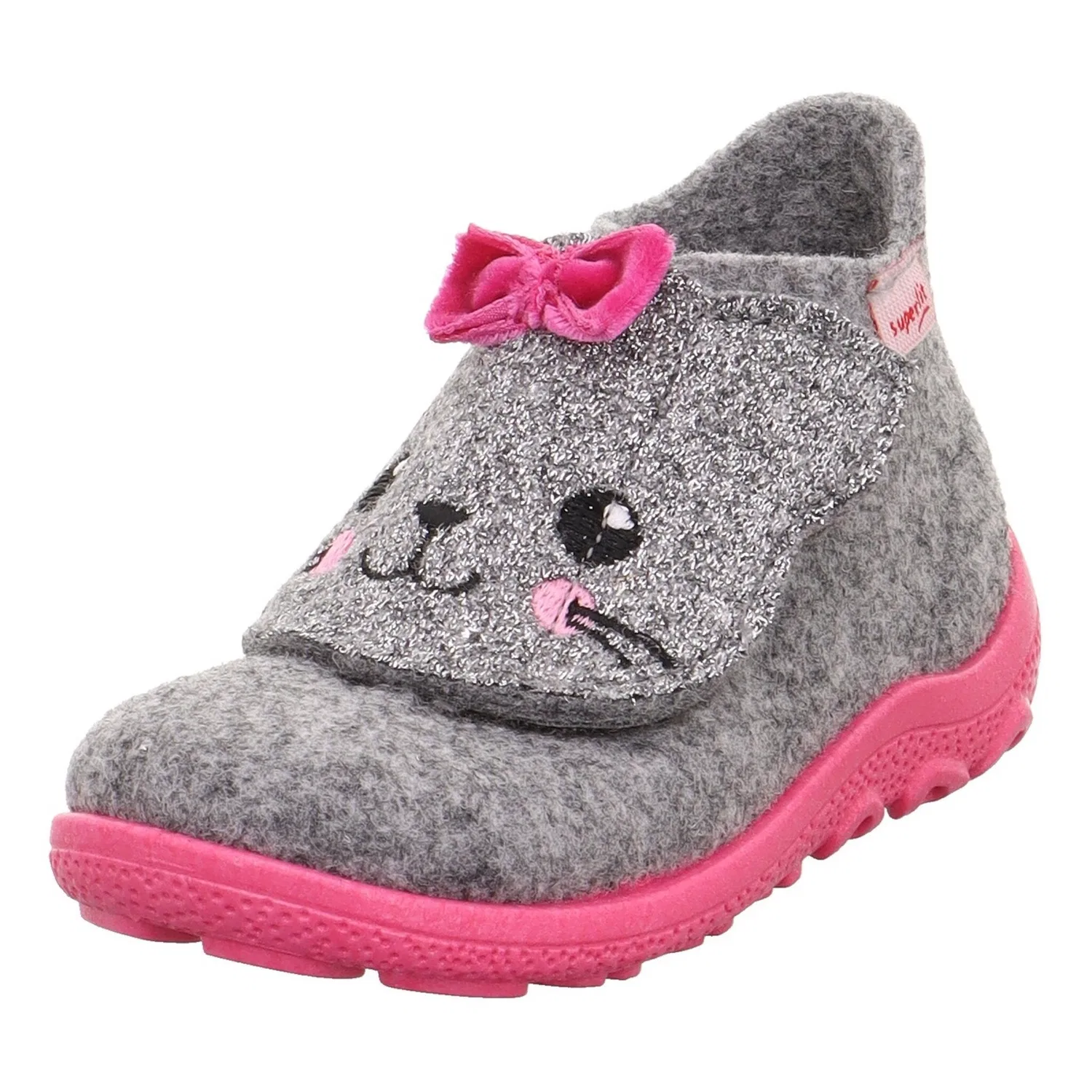 Детские зимние тапочки с животным мотивом Superfit, Light Gray-Pink