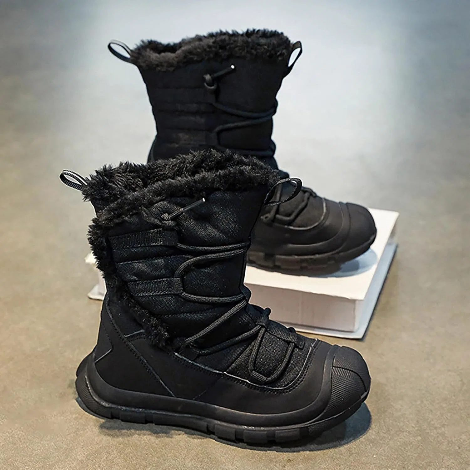 Детские зимние ботинки для мальчиков с принтом, модель Boys Winter Hiking Boots, Black — фото 2