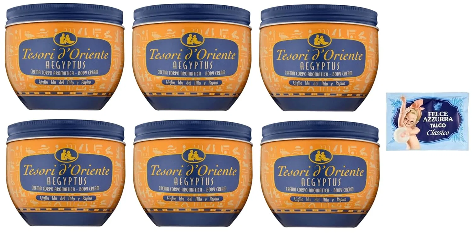 Крем для тела Blue Lily of the Nile and Papyrus Milk, Felce Azzurra, 300 мл + тальк 100 г