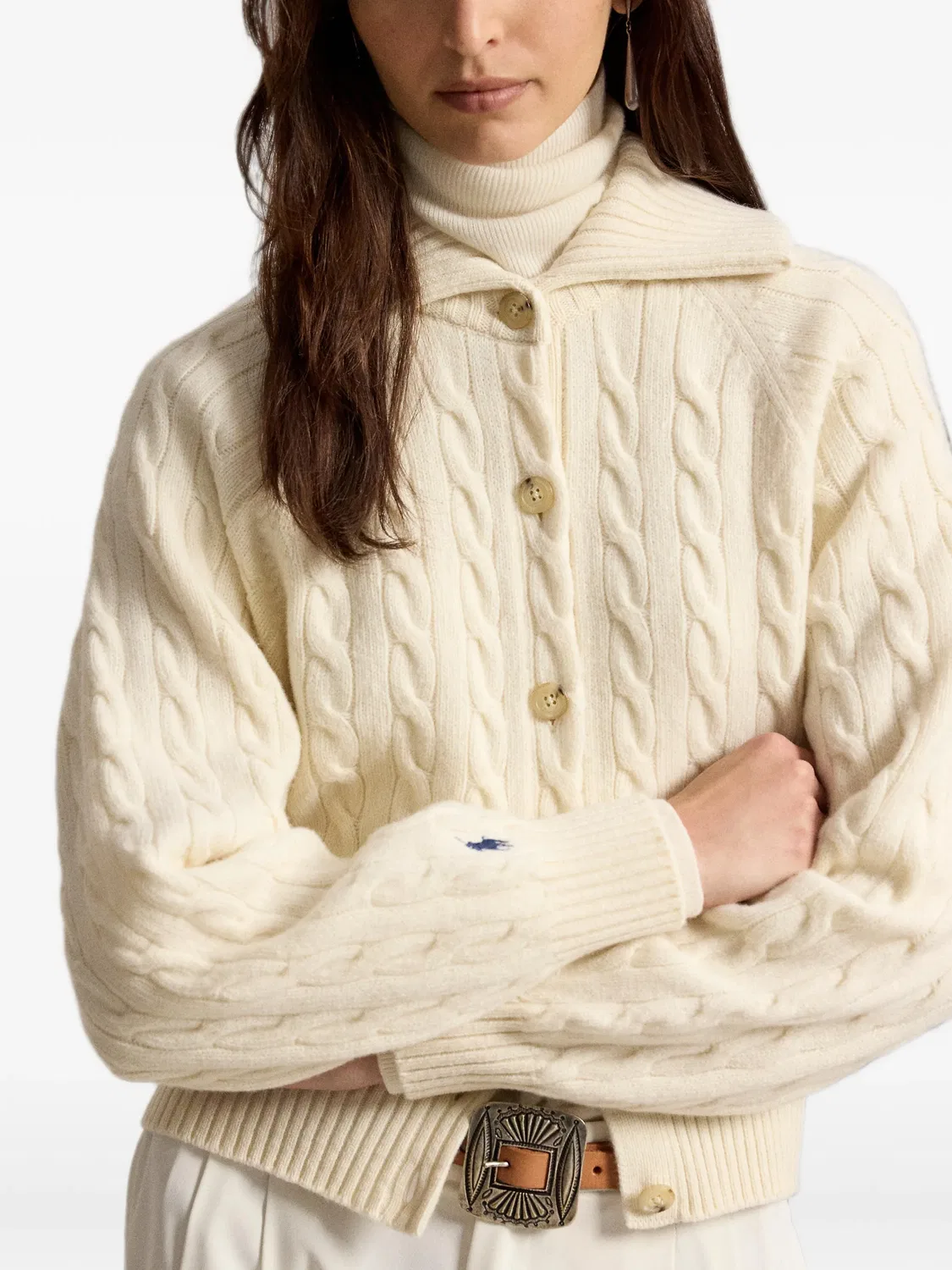 Polo Ralph Lauren Кардиган из шерсти и кашемира белый — фото 2