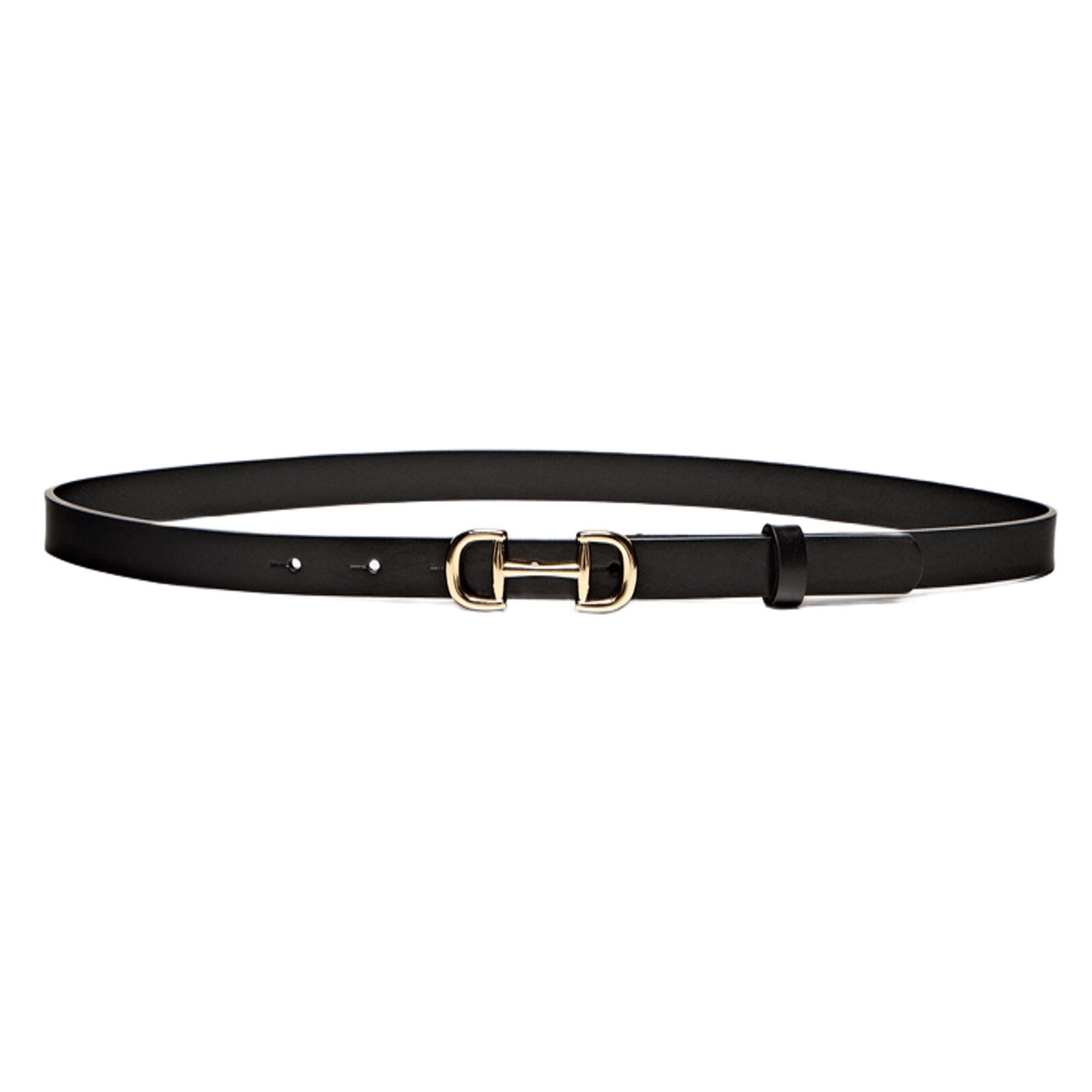 

Ремень Massimo Dutti с двойной пряжкой, черный