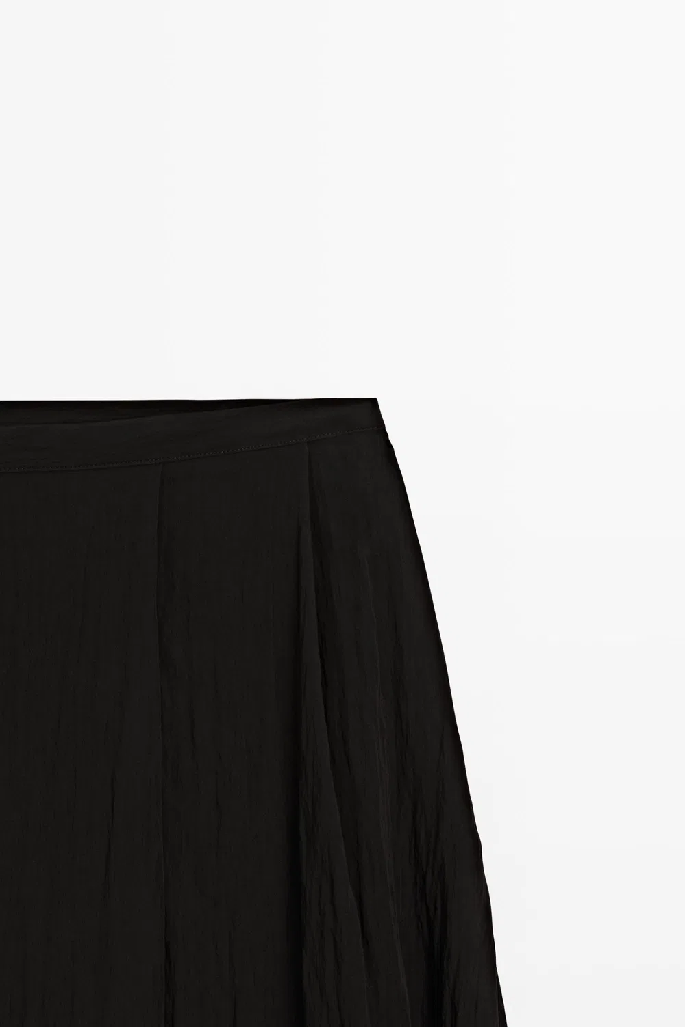 Струящаяся асимметричная юбка миди Massimo Dutti, черный — фото 4