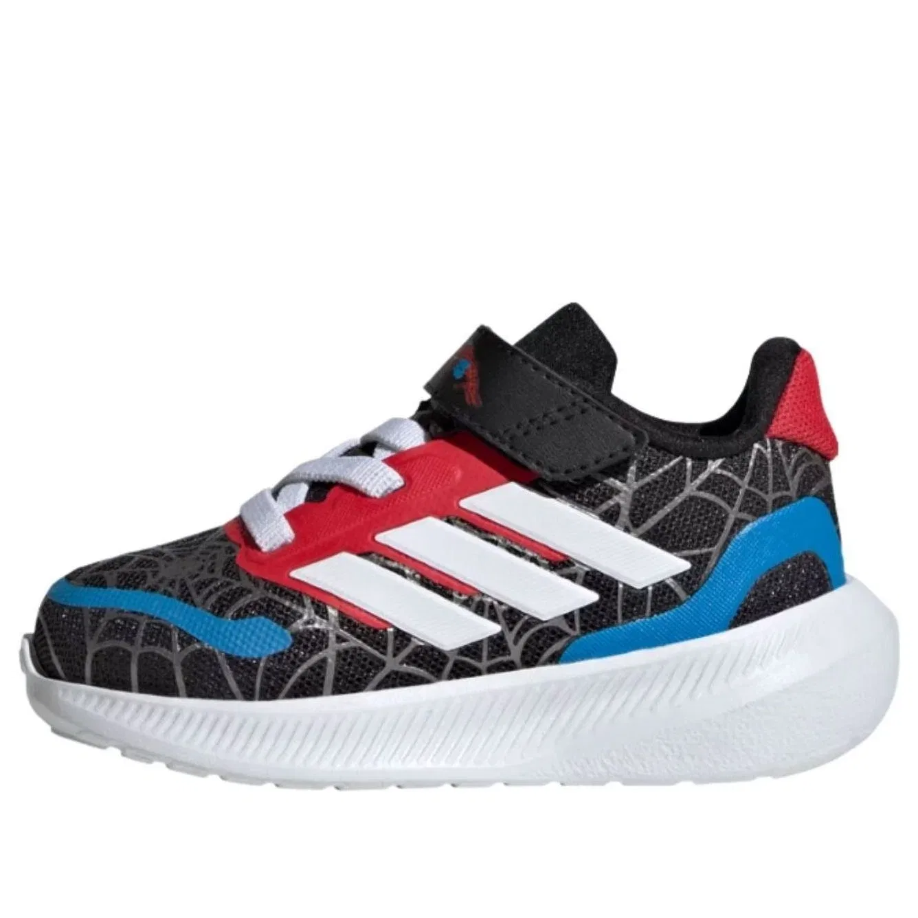 Детские кроссовки для мальчиков с липучкой Adidas Runfalcon Spider-Man, черный
