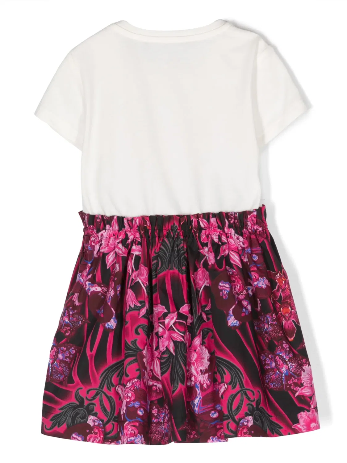 Многослойное платье-футболка с логотипом Versace Kids, белый — фото 2
