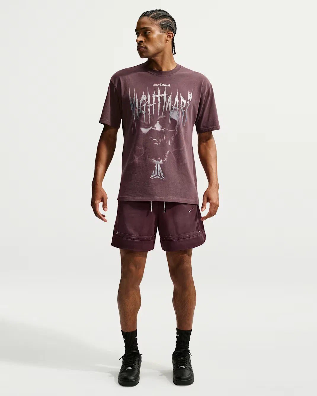 Мужская баскетбольная футболка Ja Nike, Burgundy Crush — фото 4
