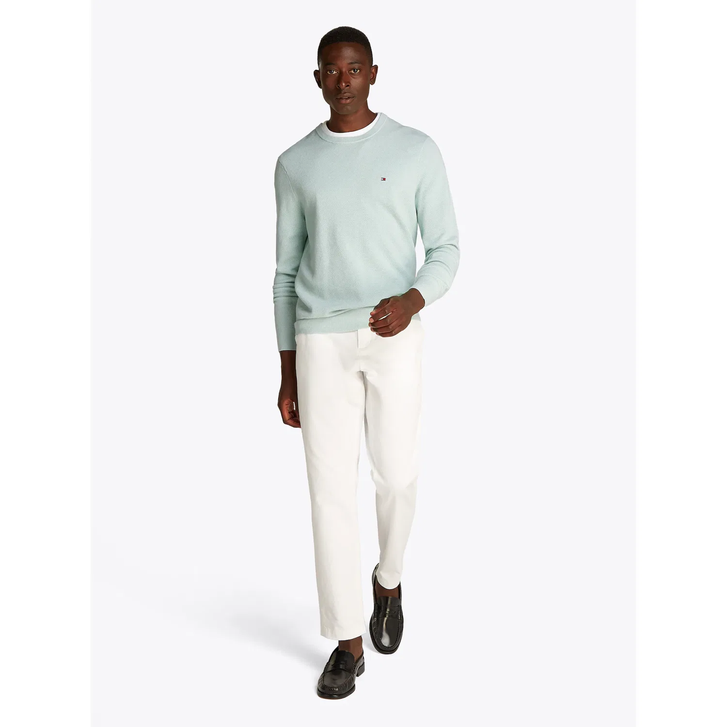 Мужской джемпер с круглым вырезом Tommy Hilfiger, Minty Essence Heather — фото 3