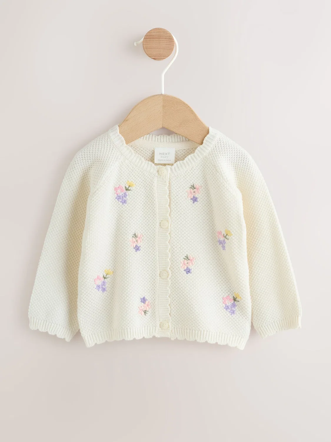 Кардиган детский с вышивкой, Embroidered Baby Cardigan Next, белый