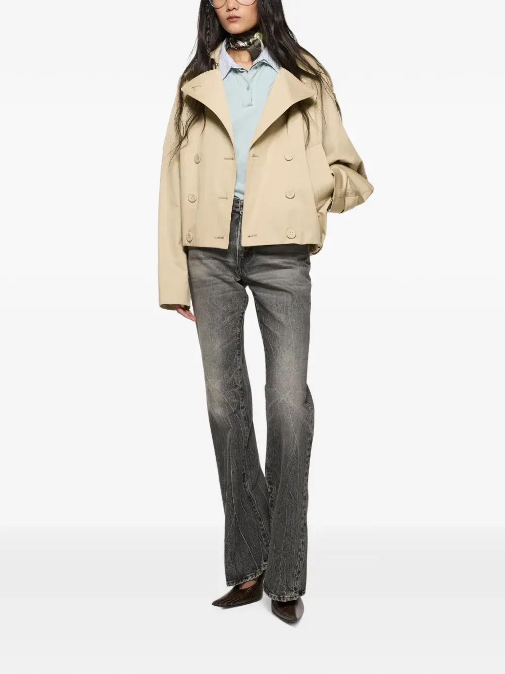 Коркий тренч Acne Studios, бежевый — фото 2
