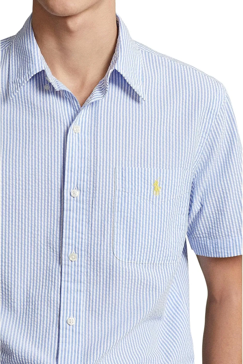 Мужская классическая рубашка с коротким рукавом RL Prepster POLO RALPH LAUREN, синий/белый — фото 4