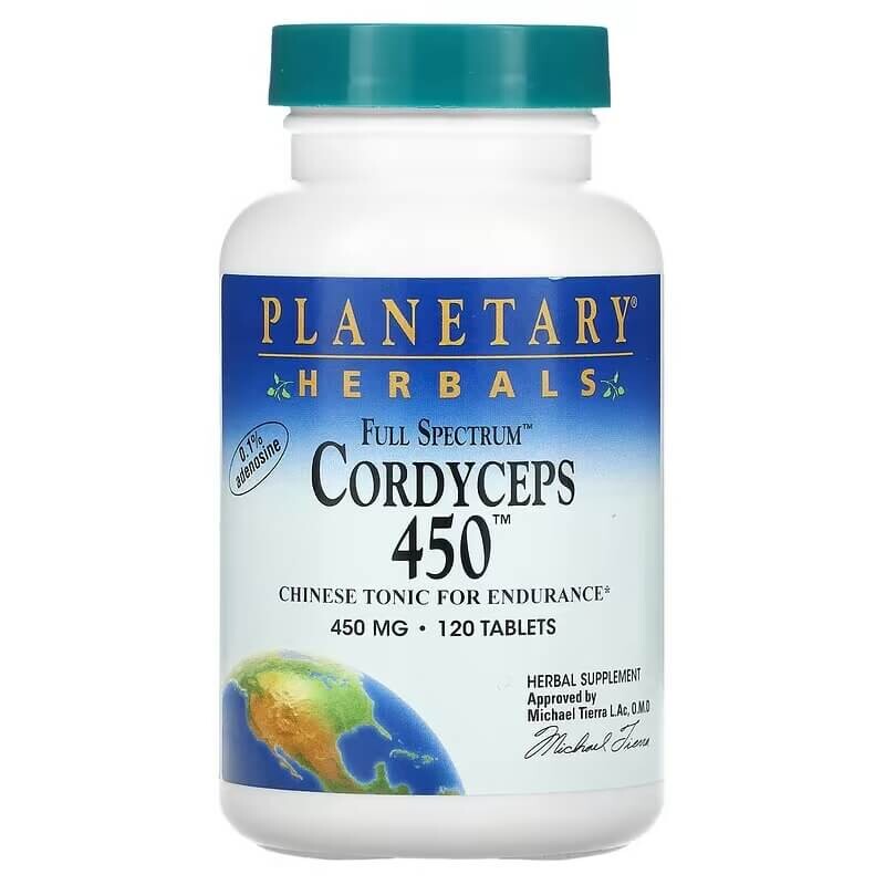 

Кордицепс полного спектра Planetary Herbals 450 мг, 120 таблеток