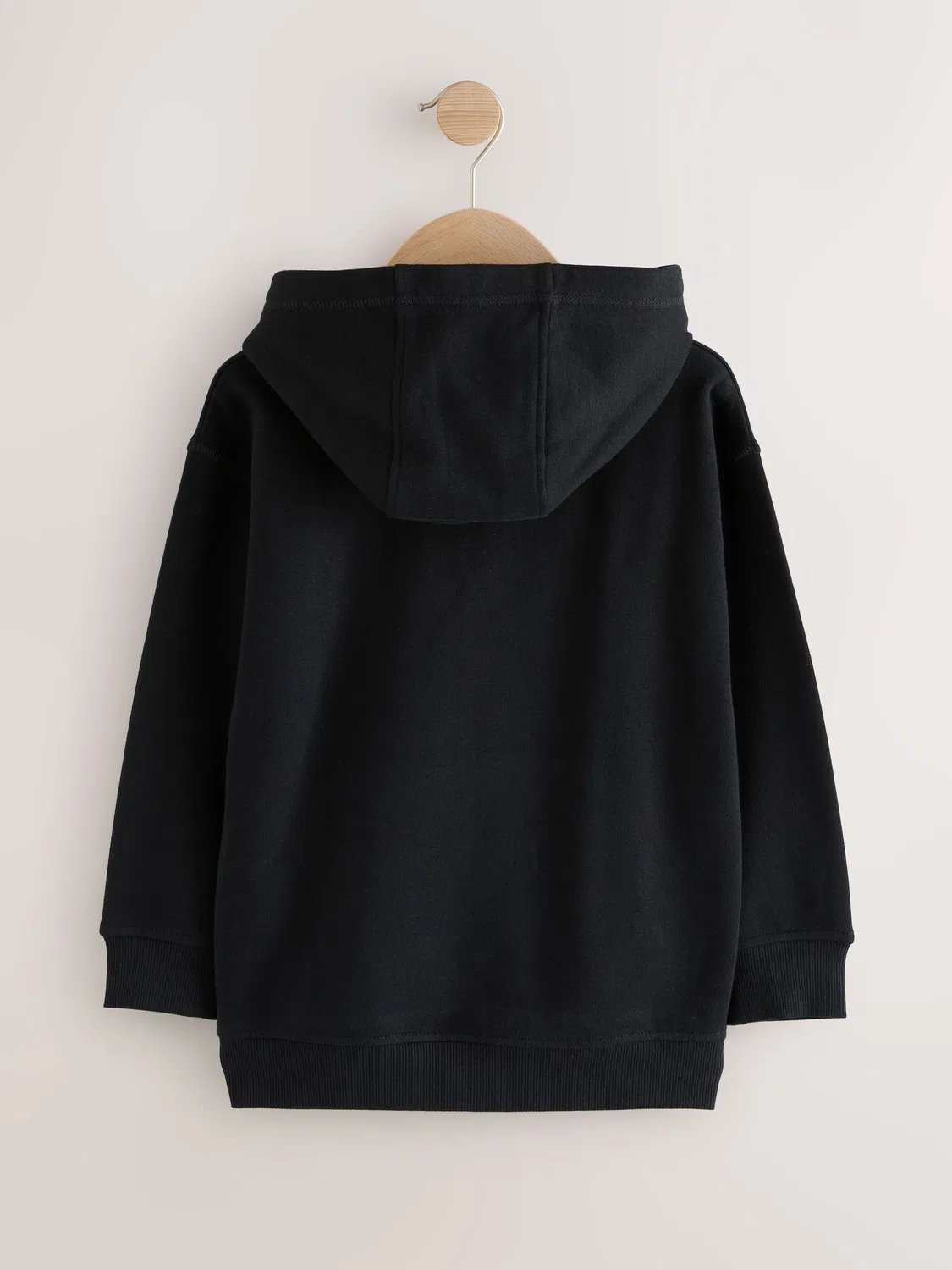 Худи джерси, однотонное, Black Plain Jersey Hoodie Next, черный — фото 2