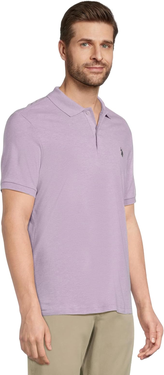 Поло U.S. Polo Assn. Solid Short Sleeve Interlock, опалово-фиолетовый вереск — фото 2
