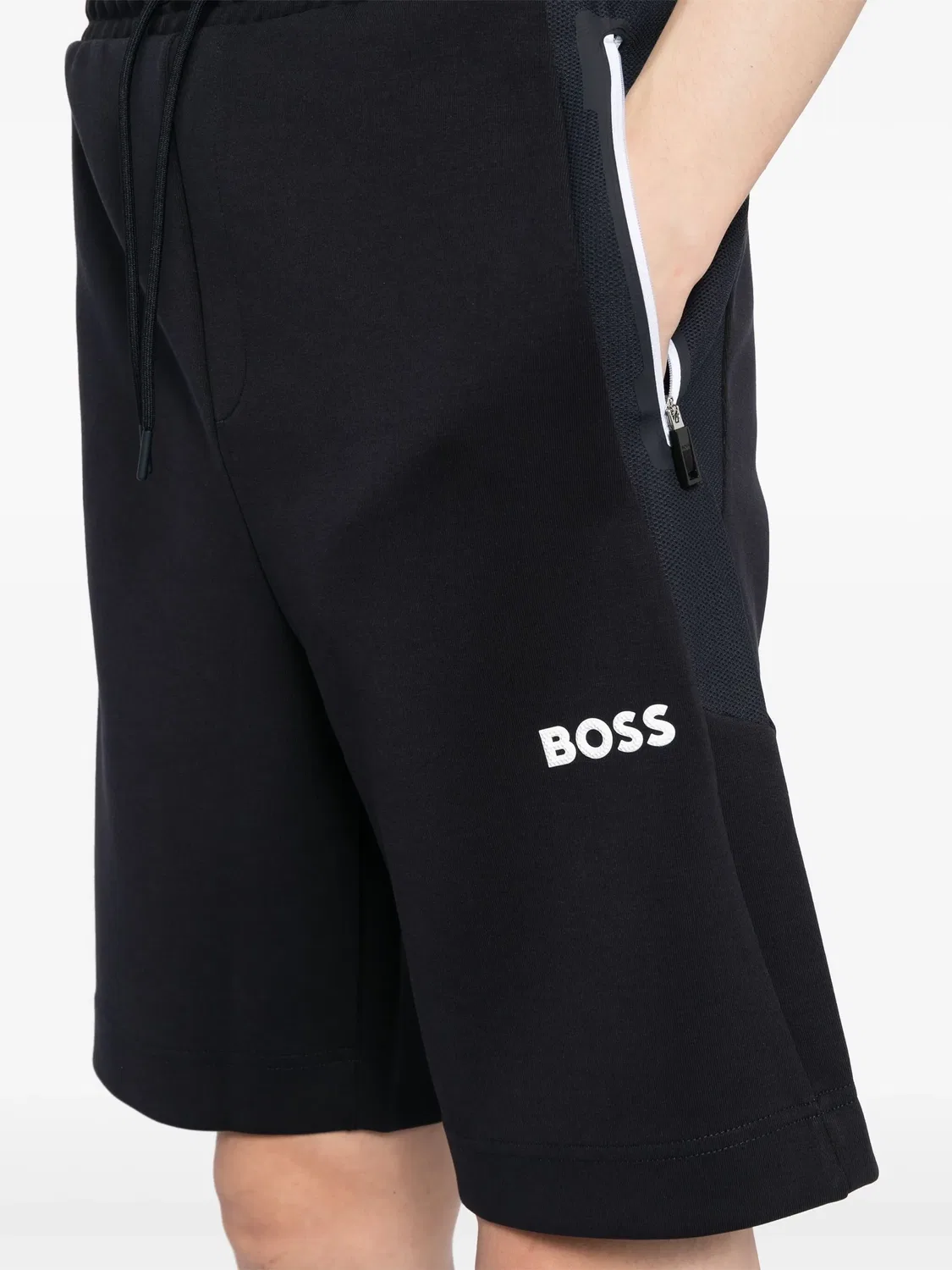 Шорты для бега с логотипом BOSS, черный — фото 2