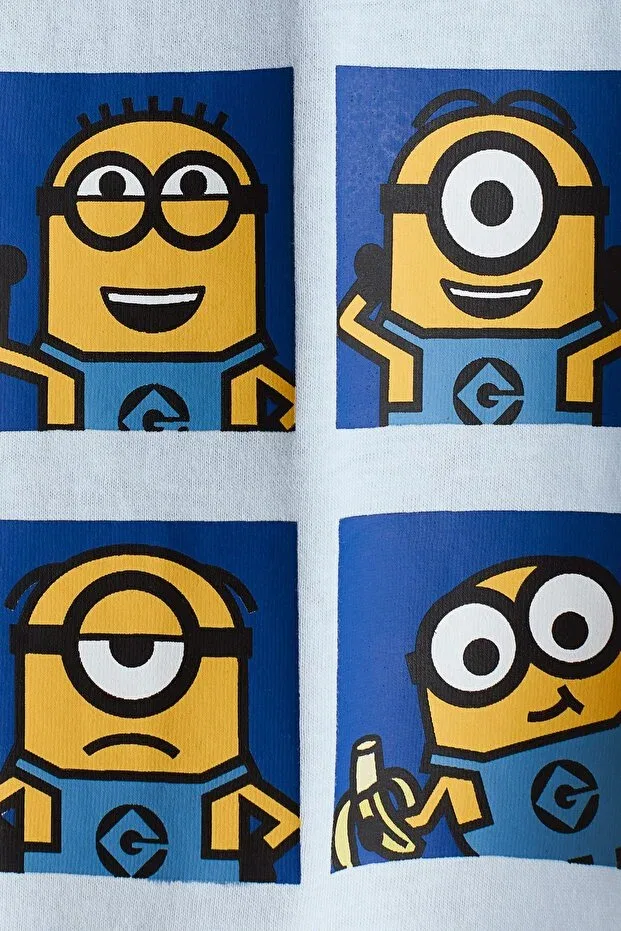 Детская футболка для мальчиков с принтом Minions H&M, Light Blue — фото 2