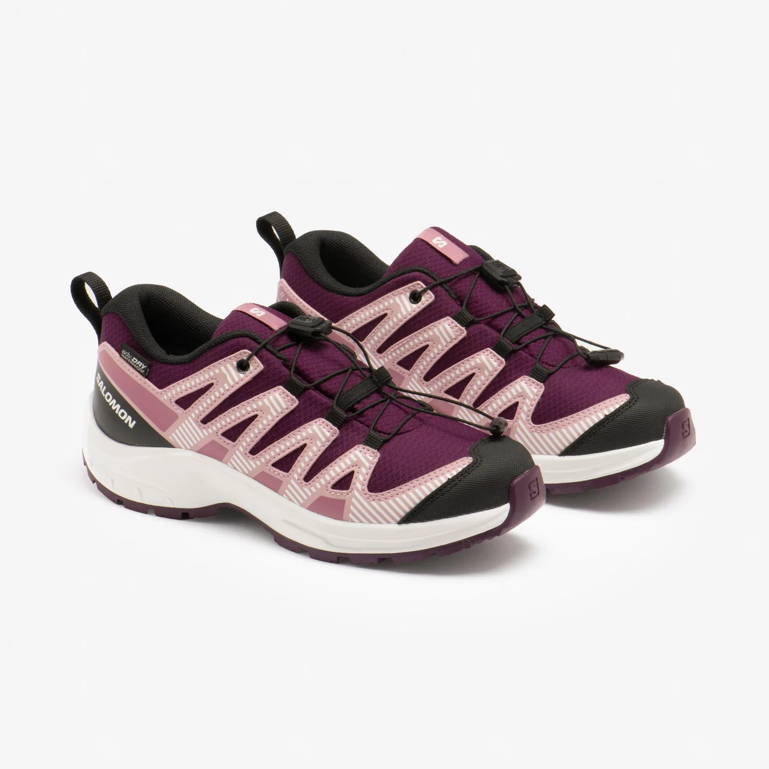 Детские водонепроницаемые ботинки для ходьбы Salomon XA Pro 3D, Bordeaux Weiss Hellrose — фото 2