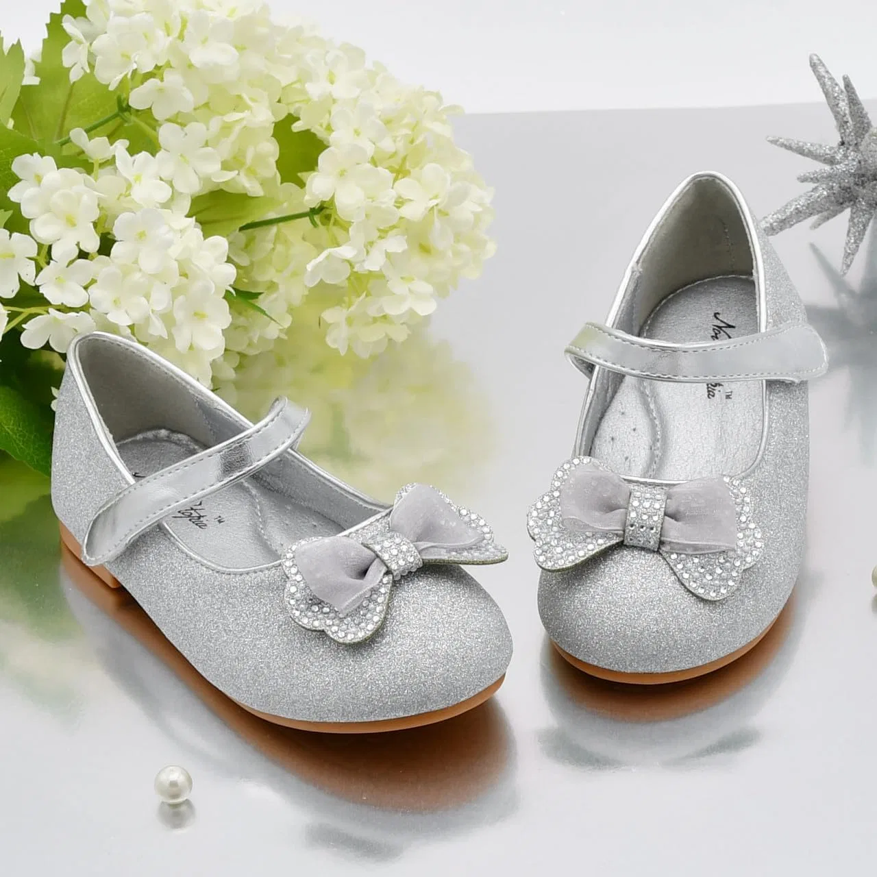 Детские балетки для девочек Nova Utopia Nova Footwear, Silverglitter — фото 3