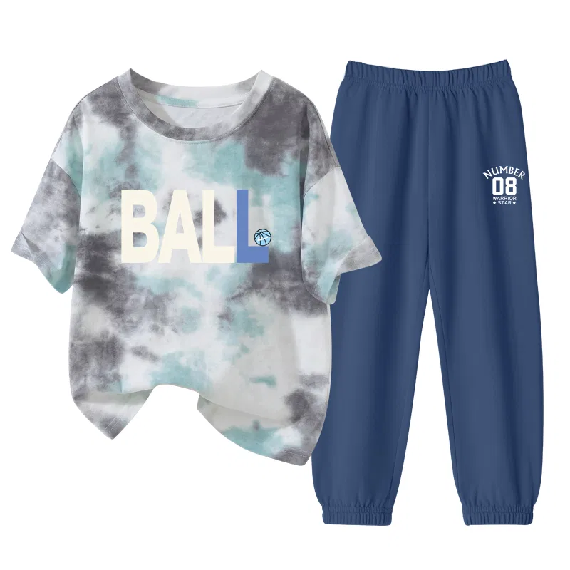 Детский спортивный комплект с принтом Basketball Letter Green Gray/H Basketball Letter-Black/H08K WARRIOR — фото 4