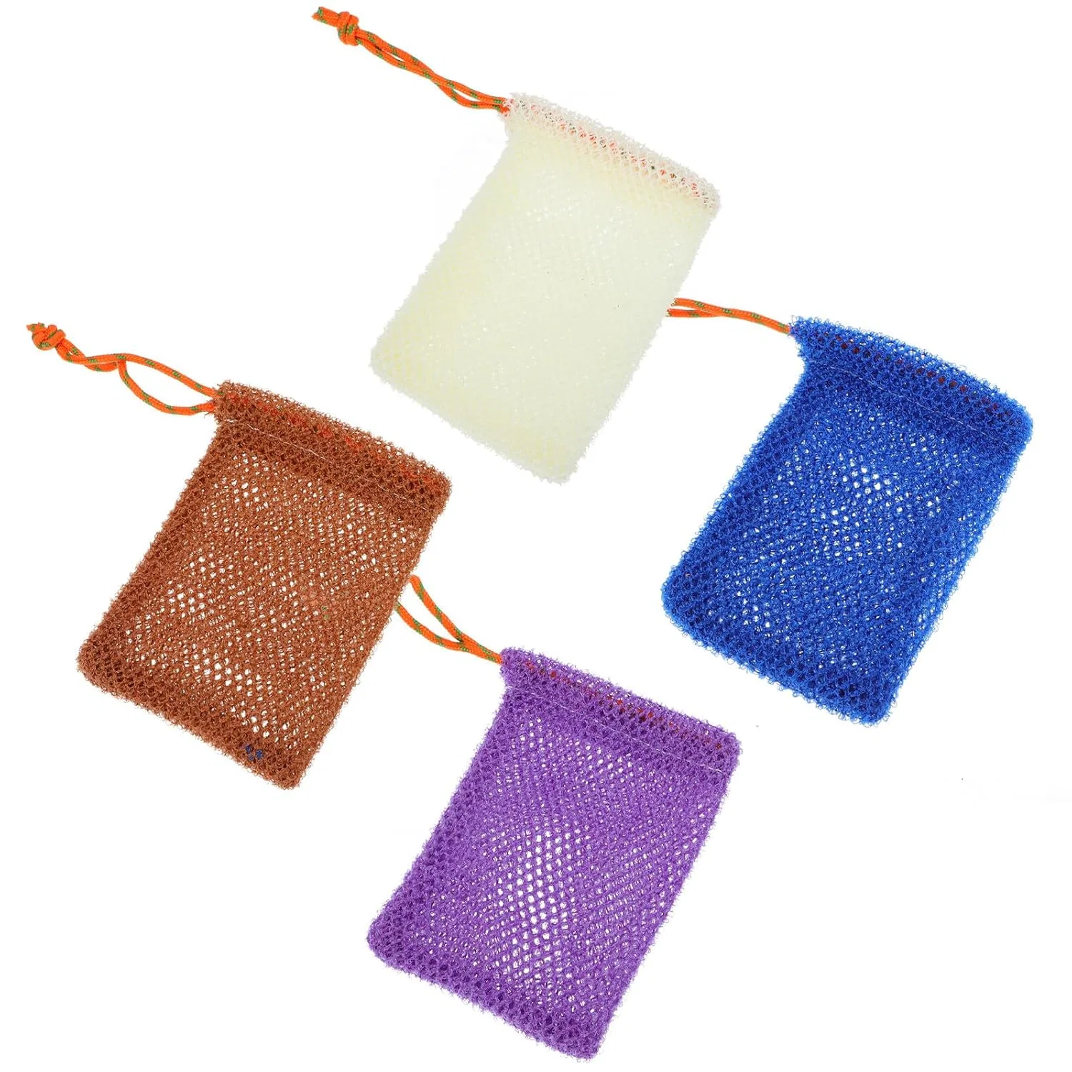 Мочалка для душа из нейлона, MUCKLILY, 4 шт, 12x9x0.5 см