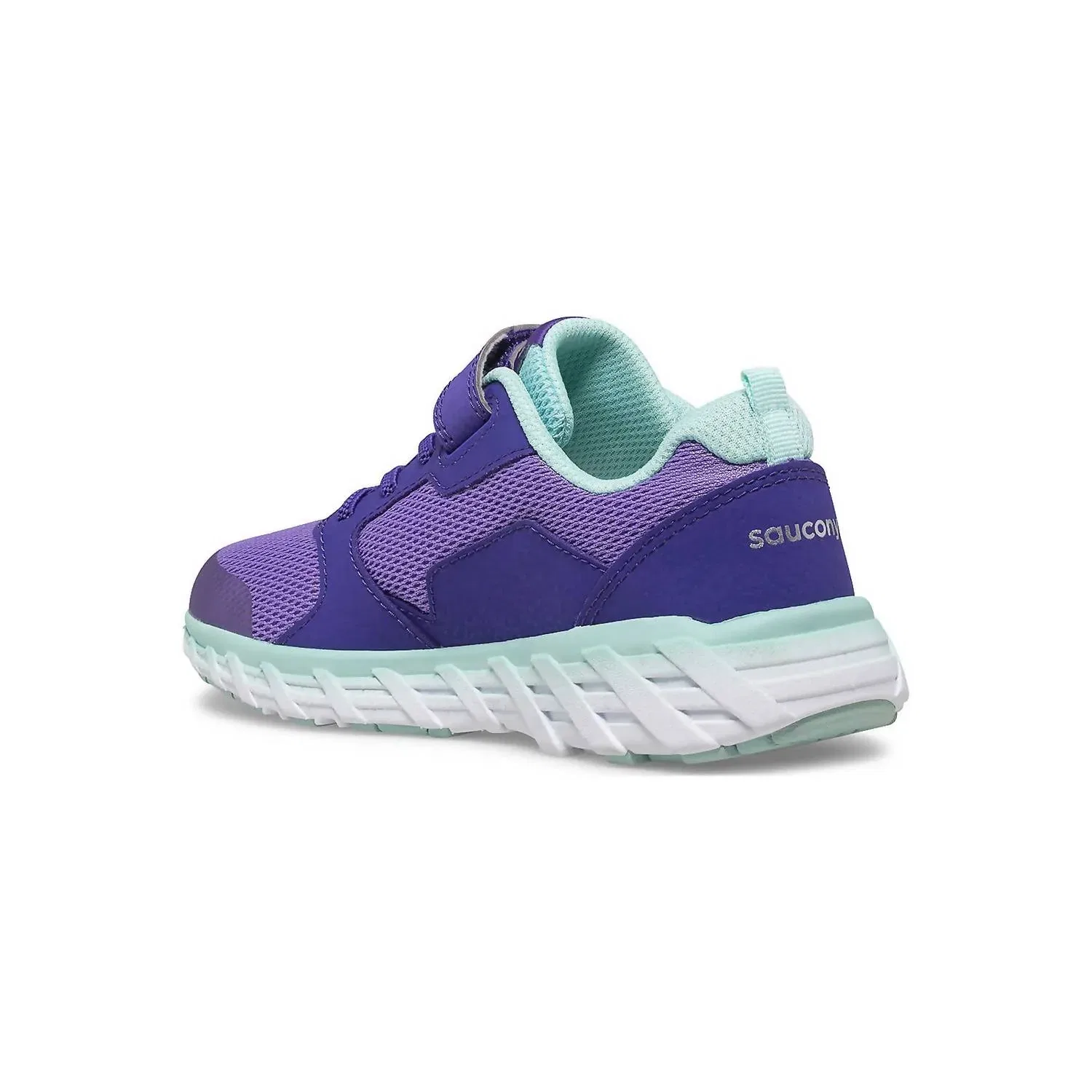 Детские кроссовки для девочек на липучках Wind 2.0 A/C SAUCONY, Purple/Turquoise — фото 2