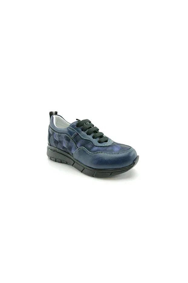 Детские ортопедические спортивные туфли для девочек на шнуровке Ortoplus, Navy Blue — фото 2