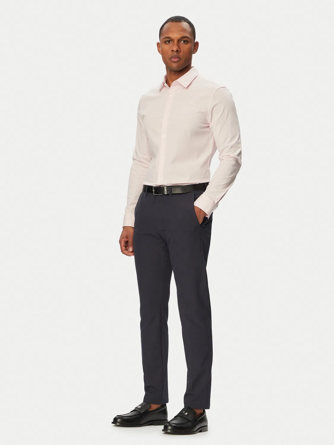 Мужская рубашка приталенного кроя Calvin Klein, светло-розовый — фото 2