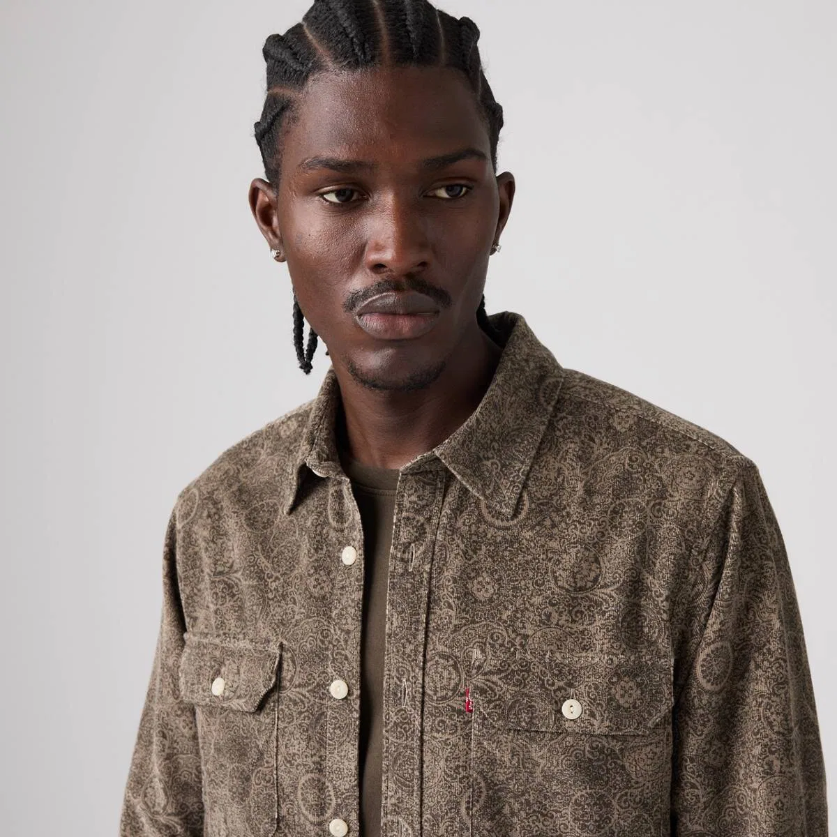 Рубашка Jackson relaxed corduroy worker Levi's, Rogelio Print Brindle - Brown — фото 2