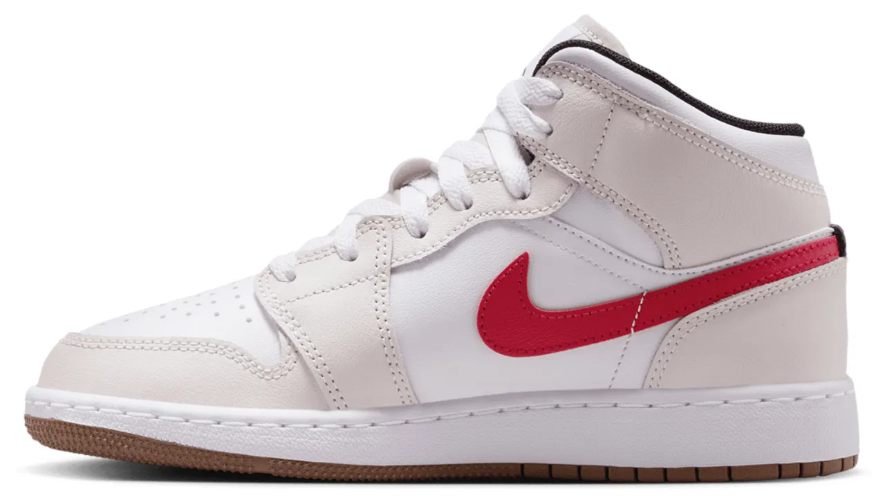 Кроссовки для мальчиков AJ 1 Mid Jordan, цвет White/Sail/Phantom — фото 2