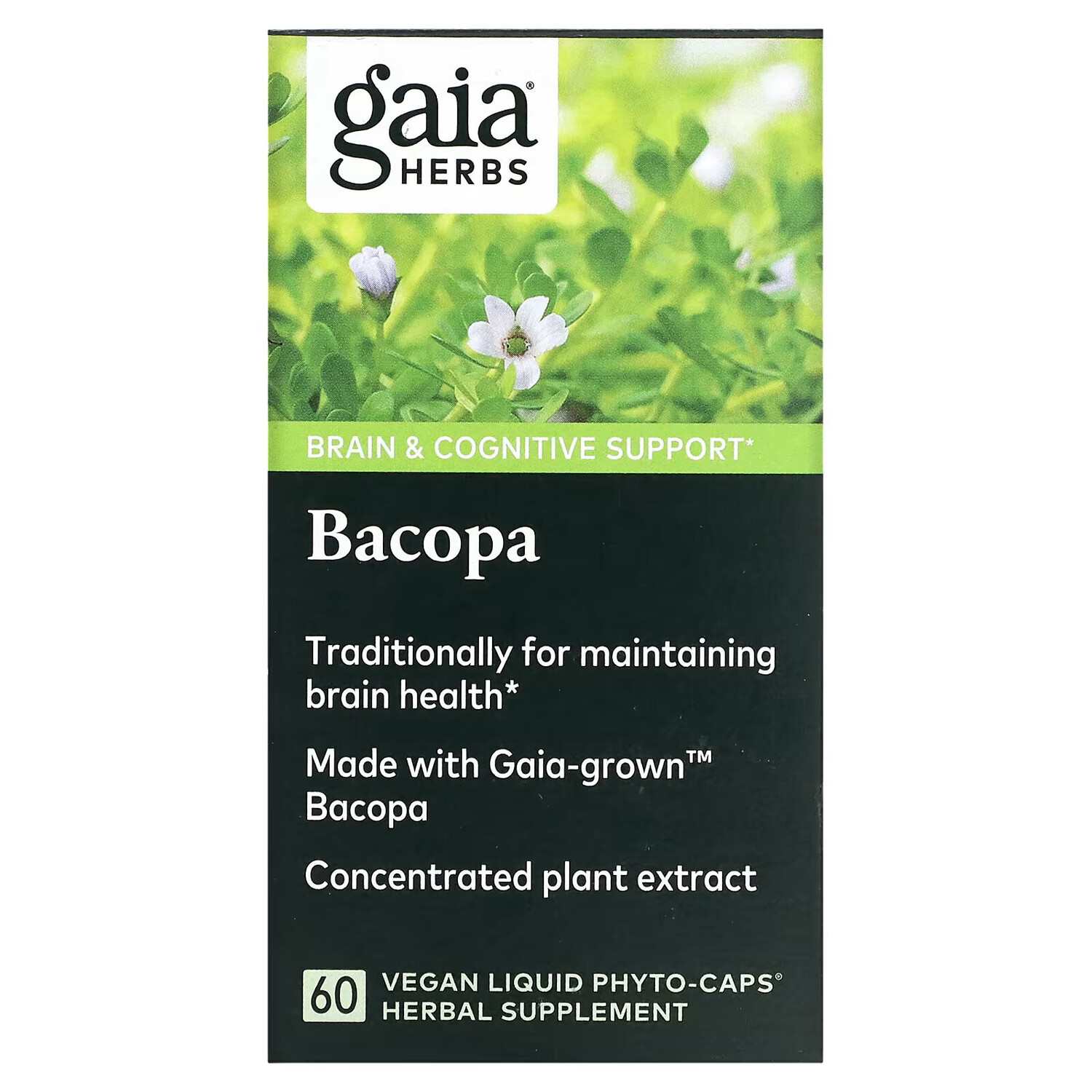 

Gaia Herbs, Бакопа, 60 веганских капсул Phyto-Cap