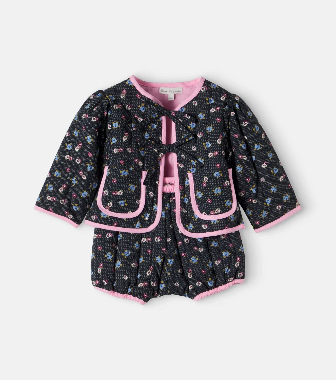 Комплект из стеганой куртки и трусов для малышки Анны Bebe Organic, коричневый