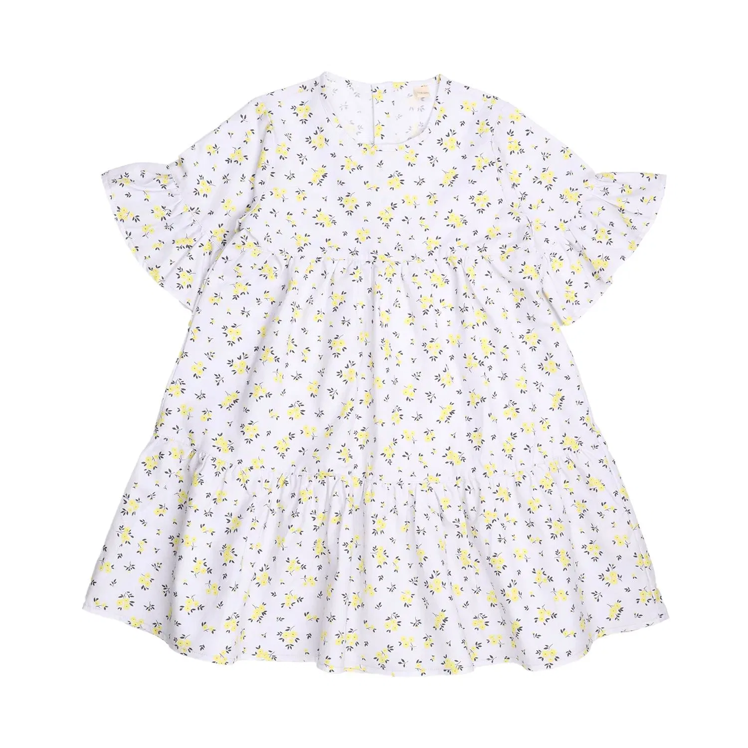 Платье с принтом цветы Yellow Flowers Walkiddy, желтый