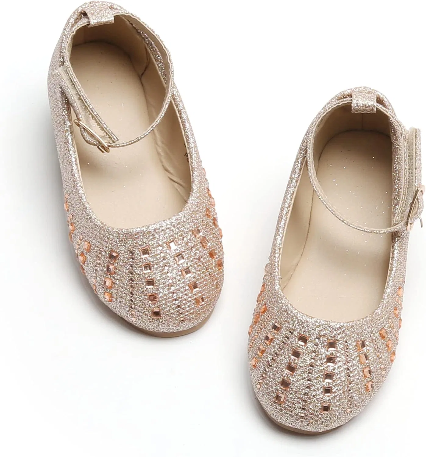 Детские балетки для девочек Flower Girl PHIRAMIN, Sequin Champagne