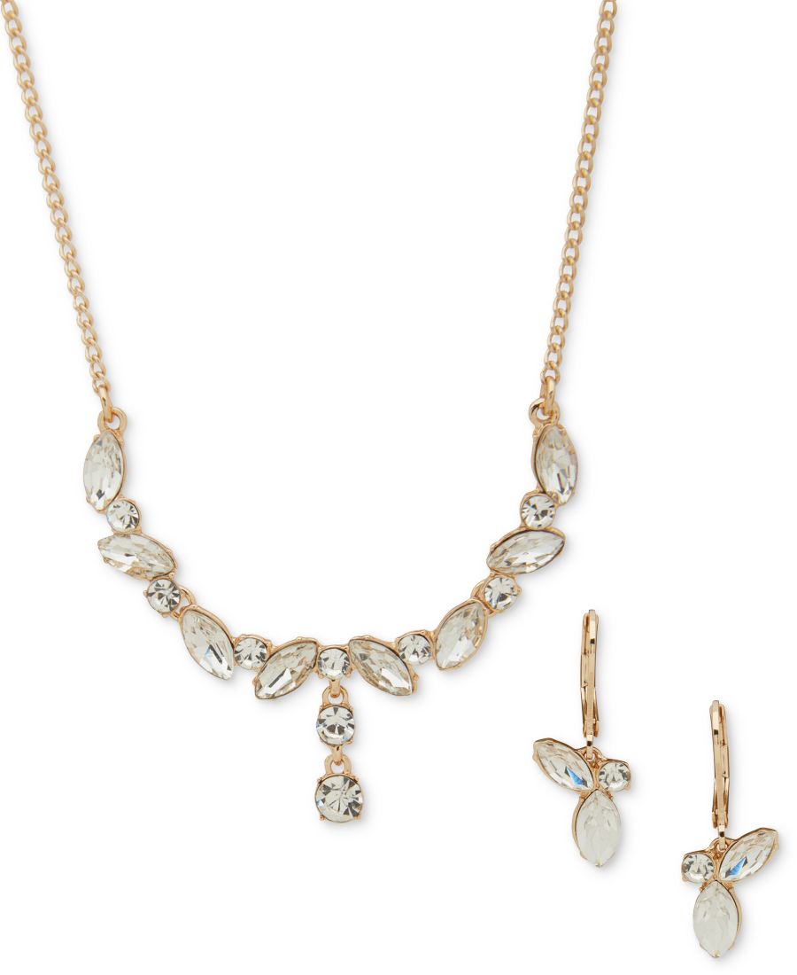 

Комплект из двух предметов: колье и серьги с кристаллами Наветт Anne Klein, White