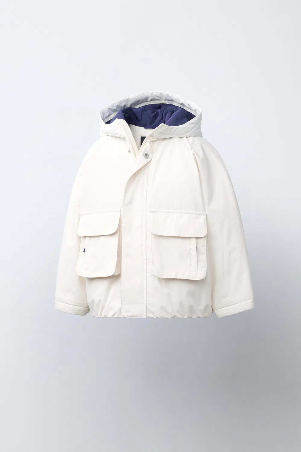 Водоотталкивающая парка с контрастными деталями. ZARA, White — фото 2