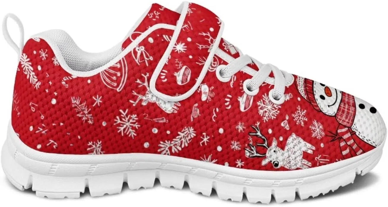 Детские кроссовки с рождественским принтом Christmas Sneakers HELLHERO, Snowman — фото 4