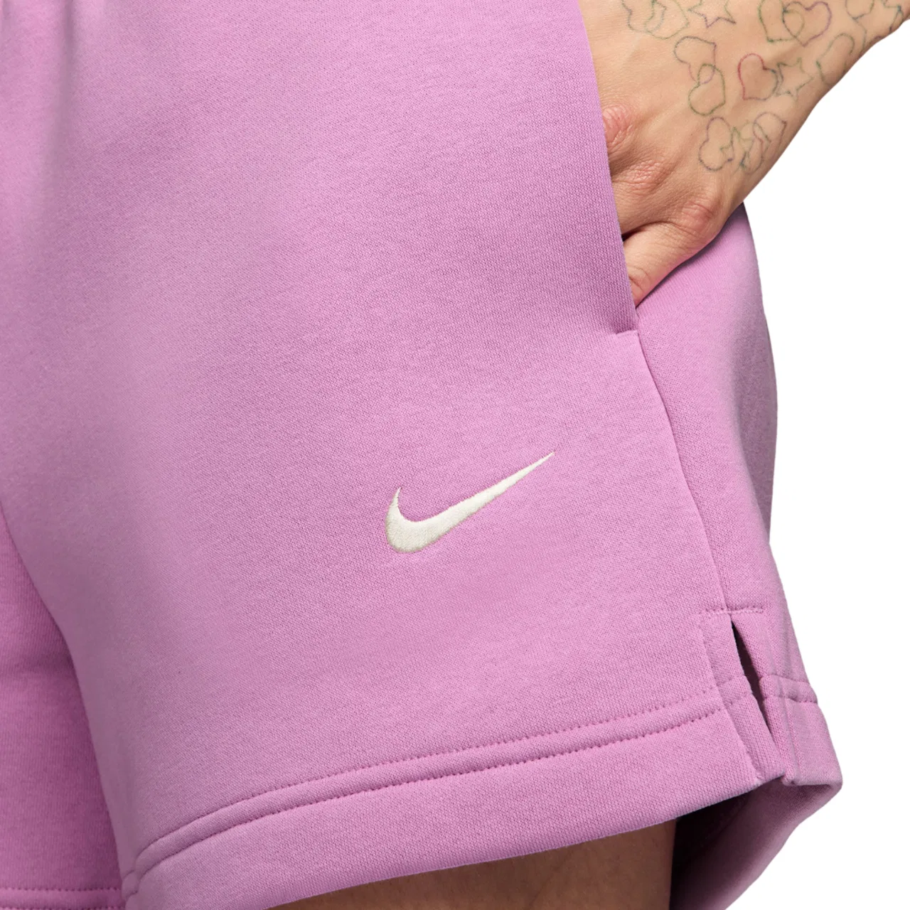 Женские шорты Phoenix Fleece MR Nike, цвет Light Magenta/Sail — фото 4