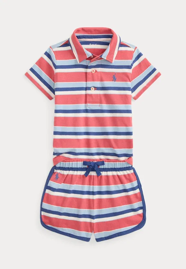 Комплект из поло и шорт с полоской Polo Ralph Lauren, мультиколор