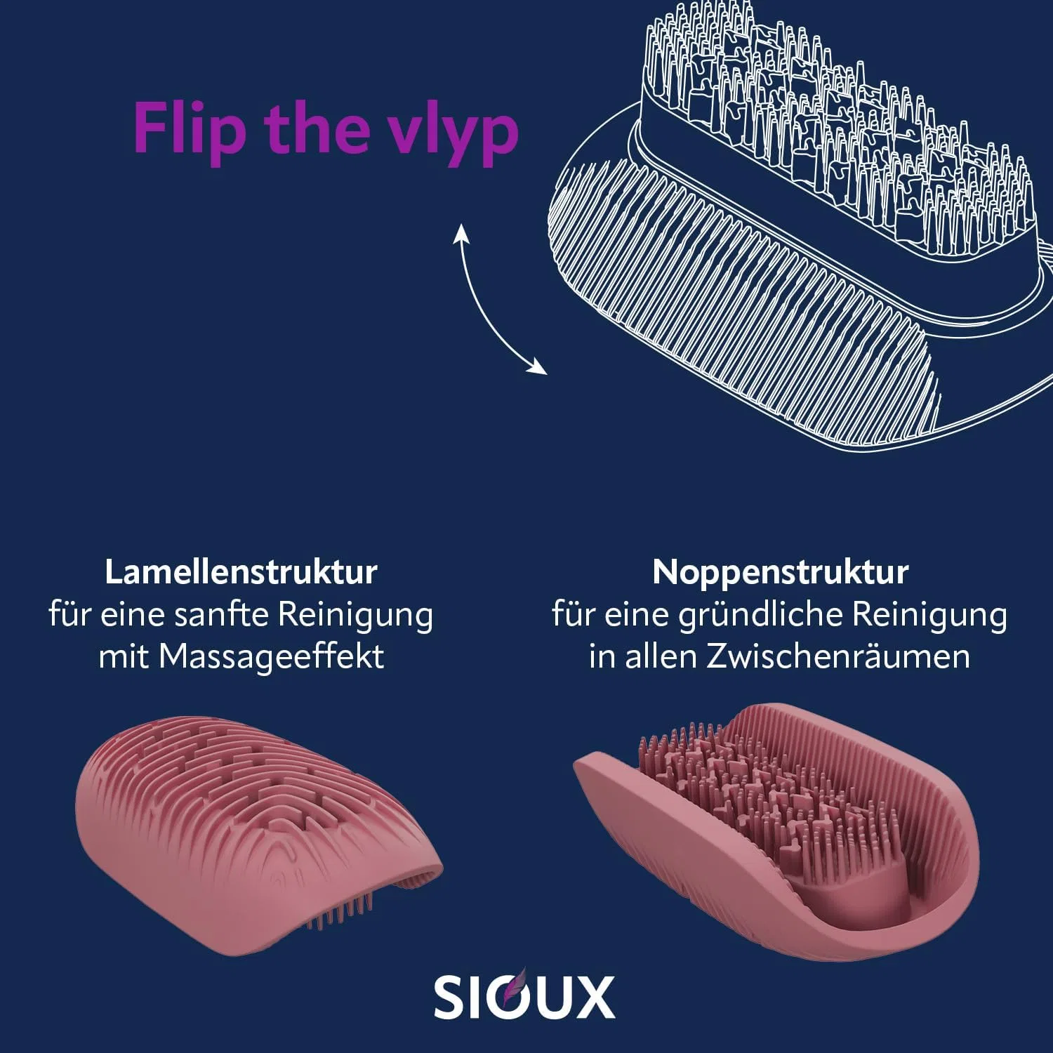 Щетка для мытья рук SIOUX Vlyp, силикон, красный, с ароматом эвкалипта — фото 2