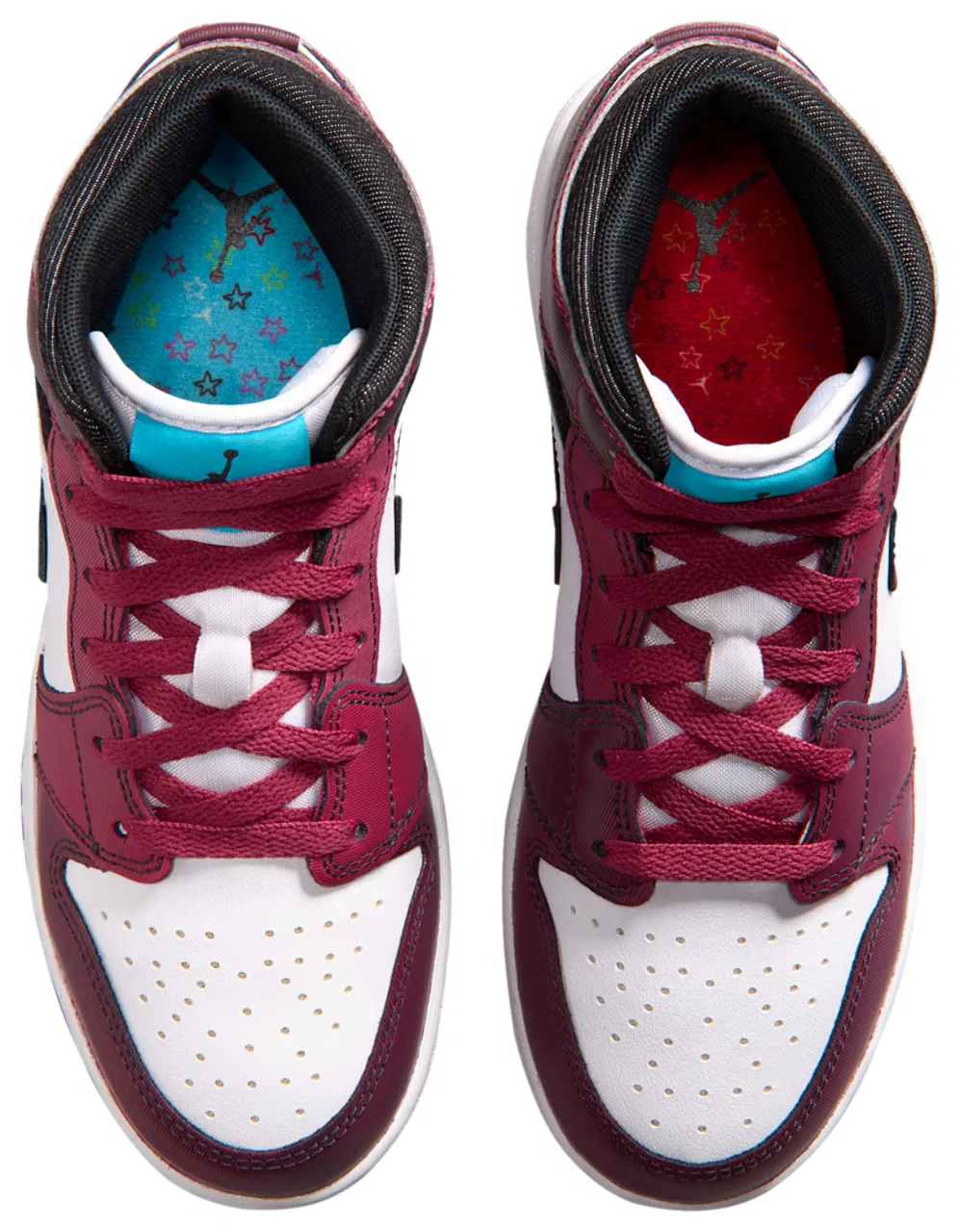 Детские кроссовки для девочек Jordan AJ 1 Mid, Black/Pink/White — фото 4