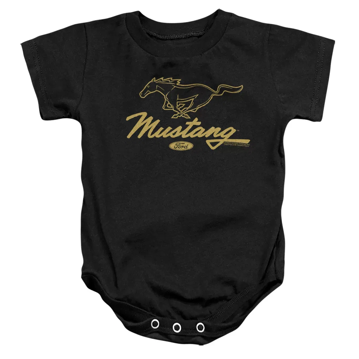 Детское боди с коротким рукавом Baby Ford Mustang Pony Script LOGOVISION, Black