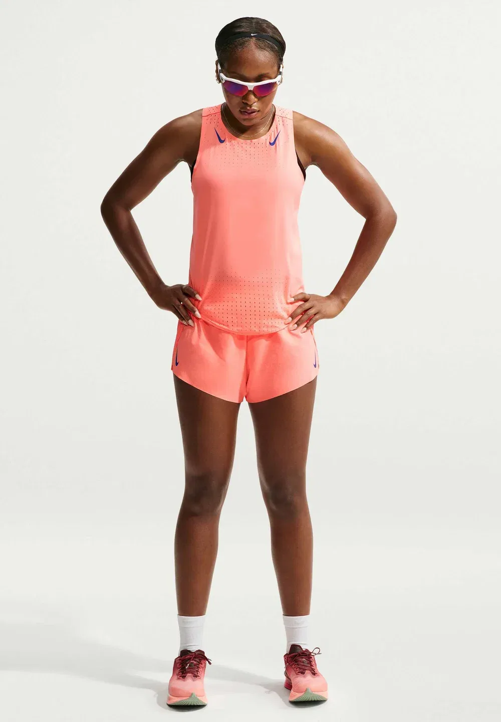 W nk arswft dfadv singlet - top Nike Performance, Atomic Pink/Old Royal