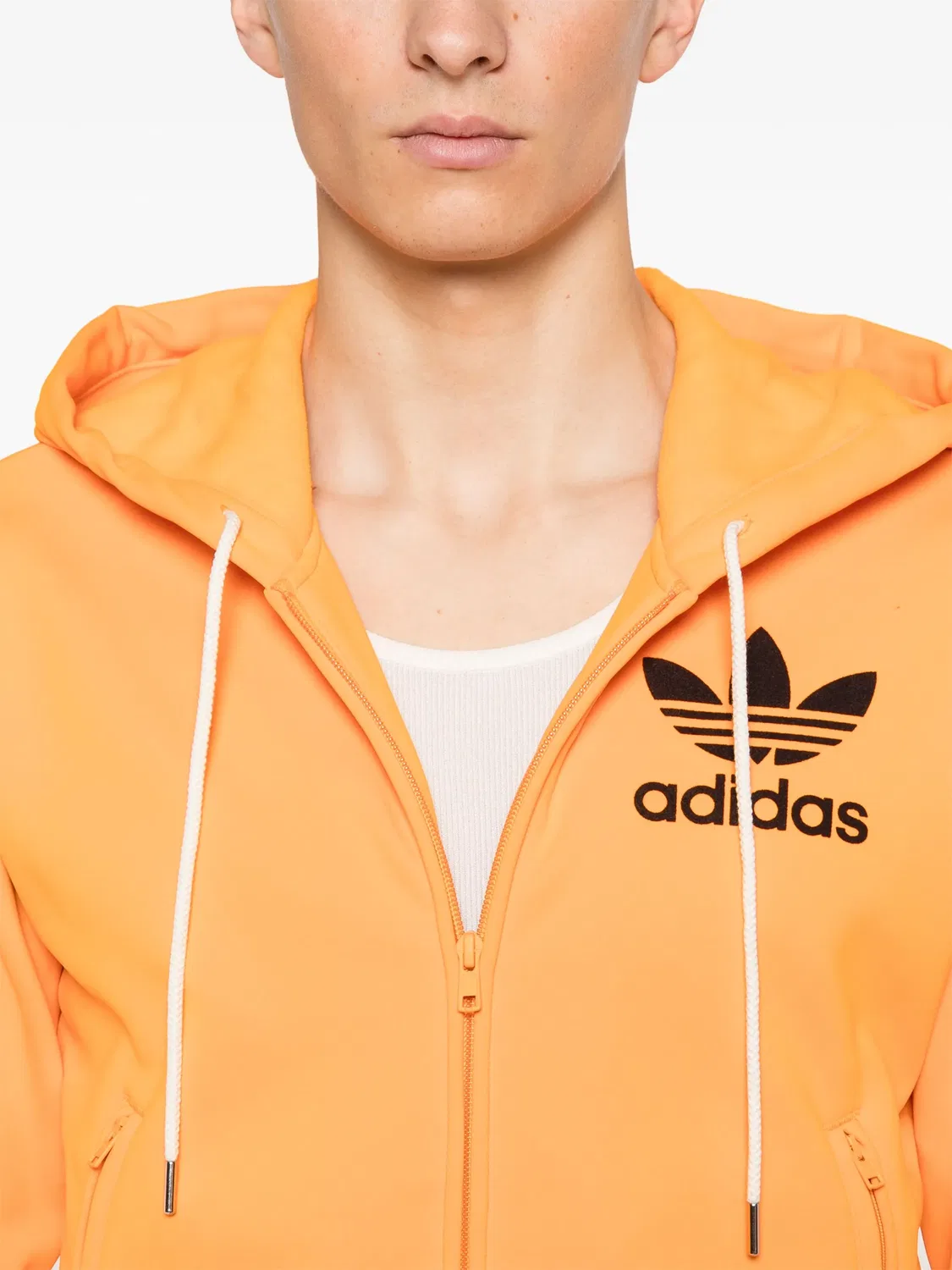 Худи с логотипом в цвете тыквы Adidas, оранжевый — фото 2