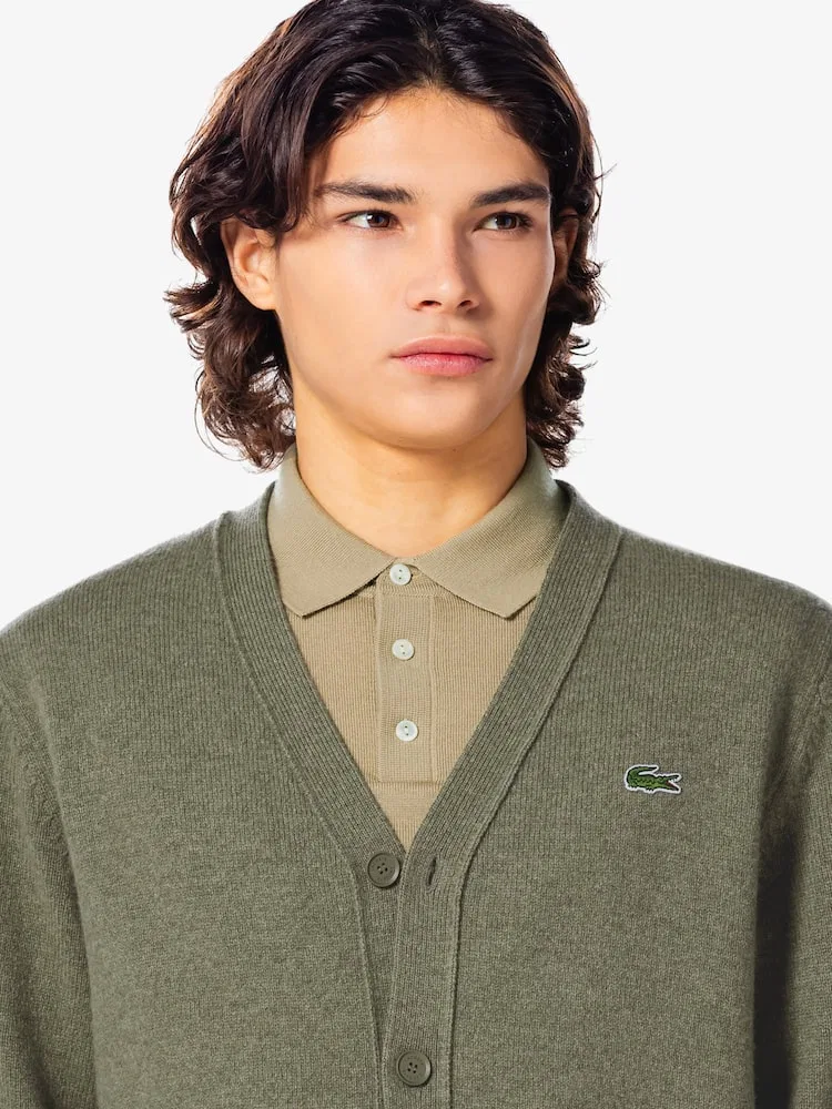 Свитер с V-образным вырезом LACOSTE, Khaki — фото 2