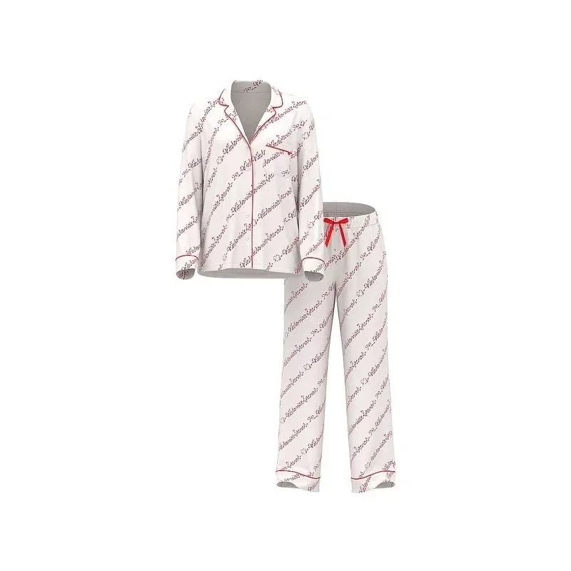 Женский комплект пижамы с принтом Victoria's Secret, Light Apricot Stripes Print