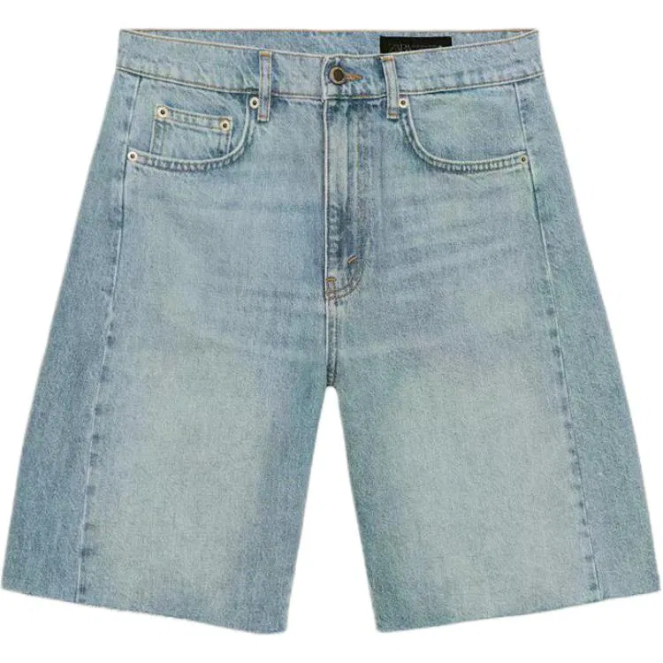 Женские брюки повседневные прямого кроя Light Blue ZARA, Голубой
