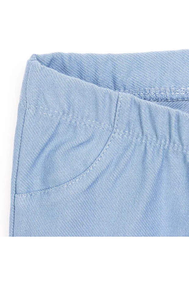 Детские леггинсы для девочек с принтом Hellobaby girl denim look leggings baby girl Ebebek Hello Baby, Blue — фото 3