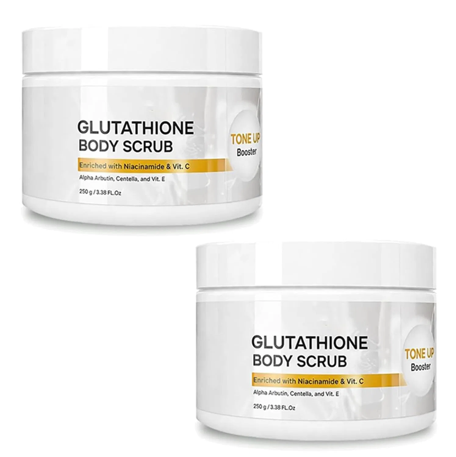 Скраб для тела Glutathione Body Scrub & Tone Up Booster, Rosehip & Sea Salt, Hydrating Exfoliating Scrub, Gentle Moisturizing Skin Care for Smooth & Radiant Look, 250 г, 2pcs Generisch