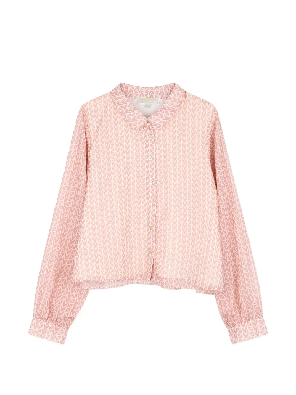 Блузка с геометричным принтом и длинными рукавами Michael Kors Kids, розовый