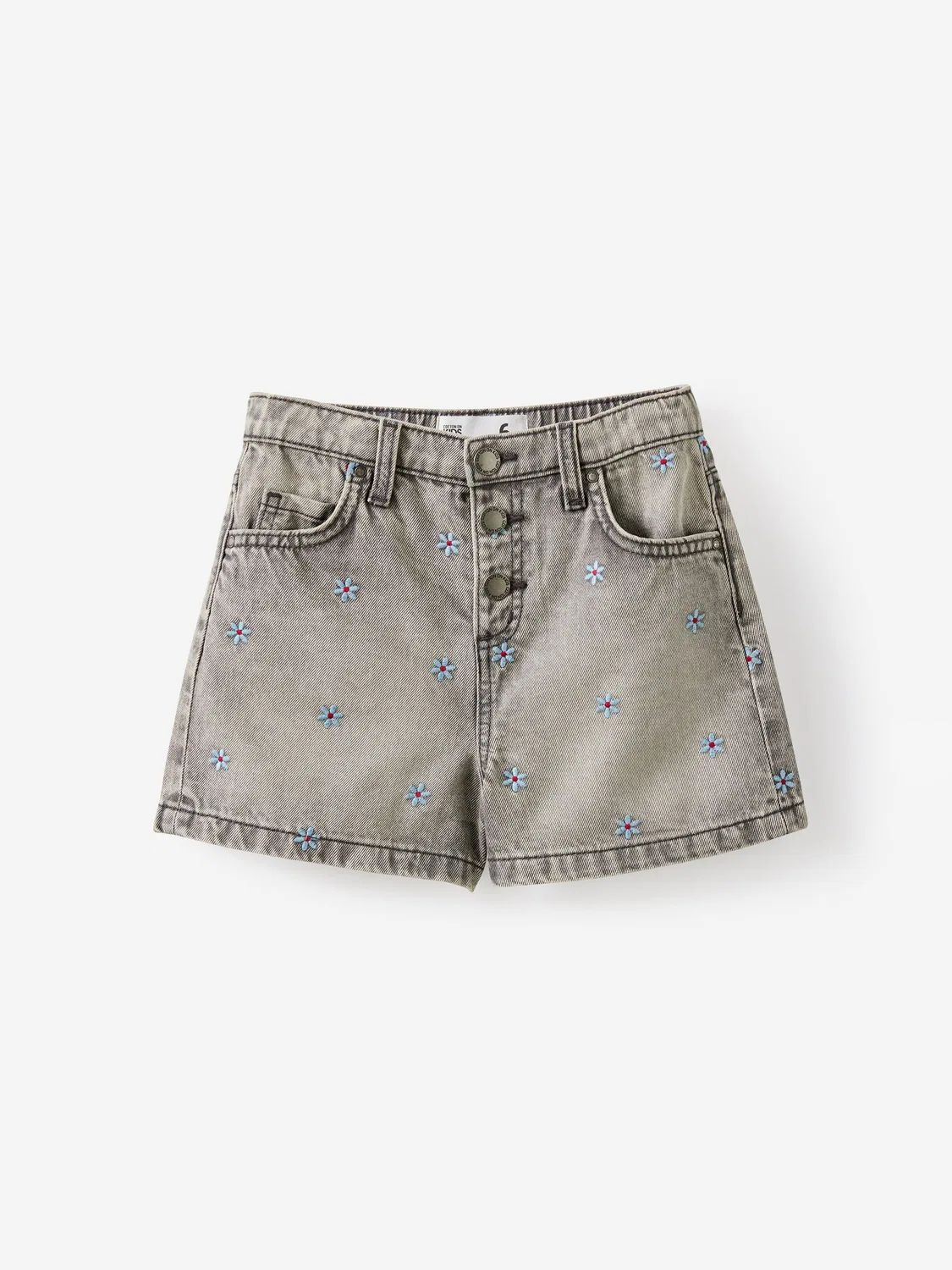 Джинсовые шорты с застежкой на кнопки Cotton On, серый
